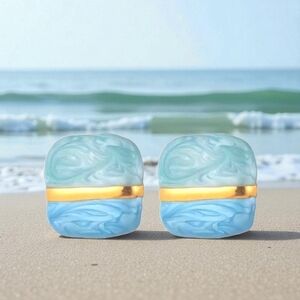 Chic Blue and Gold Women's Earrings